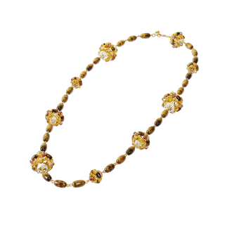 swarovski somnia necklace  brown  gold tone plated